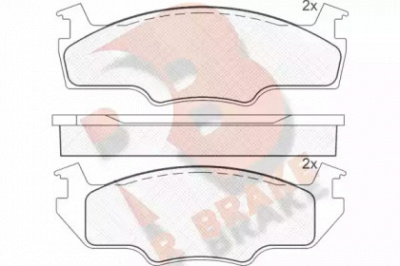 R BRAKE rb0334 -  Комплект тормозных колодок, дисковый тормоз
